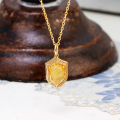 wholesale S925 silver plated with 14K gold, Japanese-inspired lightweight luxury retro design adjustable pendant with golden rutilated quartz-0-5