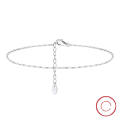 wholesale S925 Sterling Silver Ankle Chain with Layered Cross Shiny O-Link, Plated in 14K Gold, Factory Direct, Cross-Border-0-70