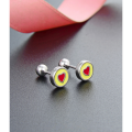 wholesale Sterling Silver Round Heart Screw Ear Studs Women Korean Version Simple and Fresh Earrings Unique Niche Design Sense Jewelry-0-2