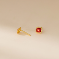 wholesale S925 sterling silver fresh and sweet ins-style niche design exquisite minimalist square stud earrings M06555-0-4