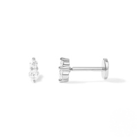 wholesale S925 Sterling Silver Rhinestone Evil Eye Flat Threaded Cartilage Ear Stud, Small Snake Smiley Ear Crawler-Single platinum-style 2