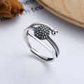 wholesale S925 silver vintage distressed creative multi-layer line interwoven elegant open ring for women-0-0