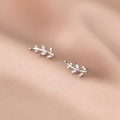 wholesale 925 Silver Branch Earrings with Diamond Leaves, Summer Minimalist Trendy Niche Women's Earrings G9354-0-2