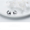 wholesale S925 Silver Ear Studs Women's Korean Style Minimalist Black Cross Ear Clips Unisex Ear Jewelry E6161-0-1