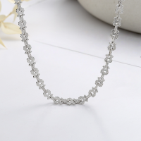 wholesale S925 Sterling Silver Korean-style Unique and Creative Small Loop Link Long Tassel Choker Necklace for Women-YL472M/approx. 16.6g>925 silver