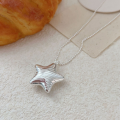 wholesale S925 Sterling Silver Five-Pointed Star Necklace for Women, Small and Minimalist, Luxury Advanced Feel, Star Pendant Choker, New Edition, Korean Style-0-5