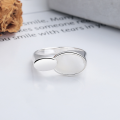 wholesale S925 Sterling Silver European and American Cross-Border Minimalist Style Silver Shell Texture Ring Creative Trendy Index Finger Ring-0-1