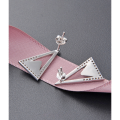 wholesale S925 Sterling Silver Zircon Inlaid Minimalist Triangle Stud Earrings Women Korean Style Fashion Earring Wholesale-0-2