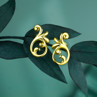 wholesale 925 Sterling Silver Minimalist Dunhuang-style Earrings, High-end Ear Accessories, Autumn/Winter Travel Souvenir Ear Studs Wholesale-Gold>925 silver