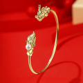 wholesale High Version S925 Sterling Silver Dragon Year Beauty Bracelet for Women, Gold-Toned Silver Bracelet Gift for Mom and Best Friend-0-0