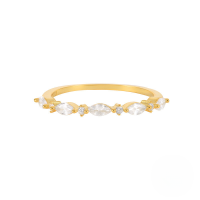 wholesale S925 Sterling Silver Geometric Ring With Colorful Zircons, An Ins Trendy Minimalist Luxury-Marquise Interval Diamond Set Model No. 8