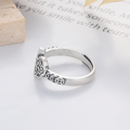 wholesale S990 Silver Vintage Style Antique-Inspired Creative Peace Lock with Lucky Coin Design Adjustable Ring for Men and Women-0-3