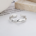 wholesale S925 Sterling Silver Antique Twisted Wave Pattern English Inscription Single Ring Trendy Fashion Adjustable Ring-0-1