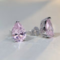 wholesale S925 Sterling Silver Pink Teardrop Ear Stud Wholesale, Ins Style Minimalist Versatile High-End Jewelry, Popular Earring-0-0