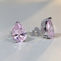 wholesale S925 Sterling Silver Pink Teardrop Ear Stud Wholesale, Ins Style Minimalist Versatile High-End Jewelry, Popular Earring-White Water Drop ED008-(High Carbon Diamond) 925 Silver