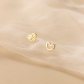 wholesale S925 silver sweet student summer ear care heart earrings women asymmetrical diamond-studded ear accessories E6559-0-1