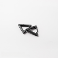 wholesale S925 silver black geometric polygon ear clips Korean trendy cool style unisex earrings M01860-0-5