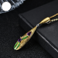 wholesale S925 silver gold-plated, Italian craft retro-style jewelry designer necklace with amethyst pendant-0-3