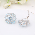 wholesale S925 Silver Luxury Design Natural Topaz Earrings, Fashionable High-End Sense Group Setting Natural Colored Gemstone Stud Earrings-0-3