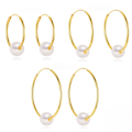 wholesale 925 Sterling Silver Exaggerated Large Hoop Earrings With Pearls, Hot-selling In Europe And America, Ins Trendy Minimalist Style-0-0