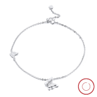 wholesale S925 Sterling Silver Butterfly Design Versatile Anklet for Women Beach Foot Jewelry Wholesale-Rose gold, approx. weight: 3.51g 925 silver