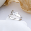 wholesale S925 Sterling Silver European and American Cross-Border Geometric Double-Layer Square Zircon Exaggerated Niche Unique Sense Open Ring-0-1