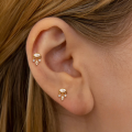 wholesale S925 Sterling Silver Geometric Flat Cylinder Diamond Inlaid Threaded Ear Cartilage Stud,。-0-3
