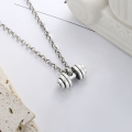 wholesale S925 Sterling Silver Creative Dumbbell-shaped Pendant DIY Accessory for Personalized Sweet and Edgy Sporty Style Free Matching-0-2
