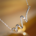 wholesale S925 sterling silver full-body water wave pattern new trendy necklace for women, a birthday gift for best friends-0-1