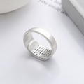 wholesale S925 Silver Retro Creative Multi-Blessing Design with Inner Wall Engraved Scriptures, Vintage Trendy Adjustable Ring-0-1