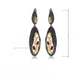 wholesale S925 silver secret garden designer earrings with pomegranate branch inlay, sophisticated style, natural pomegranate ear clips earrings-0-0