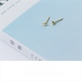 wholesale S925 Sterling Silver Gold-Plated Small Dainty Heart Stud Earrings for Women, Korean Style Lovely Sweet Minimalist Heart-shaped Earrings E6148-0-4
