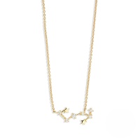 wholesale S925 Sterling Silver New Zodiac Star Pendant Necklace With Zircons, Trendy And Popular-Gold-Scorpion 925 silver