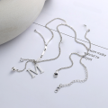 wholesale S925 Sterling Silver M Letter Fringe Ins Versatile Fashion Women's Sweater Necklace-0-1