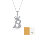 wholesale 925 silver popular 26-letter alphabet necklace for women, stylish and elegant moissanite cross-border collarbone chain-0-32