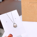 wholesale Silver fashion versatile love pendant pure chain necklace for women, small minimalist design, elegant and sweet freshwater pearl accessory wholesale-0-1