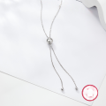 wholesale S925 Sterling Silver Minimalist and Versatile Light Luxury Women's Beaded Adjustable Chain Necklace Cross-Border Hot-Sale Wholesale Jewelry-0-2