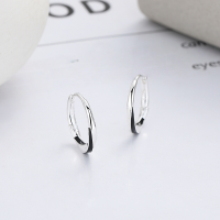 wholesale S925 Sterling Silver Cross-Border European and American Geometric French Minimalist Black Resin Stud Earrings Trendy Design Ear Clips for Women-440FR/approximately 1.8g/pair 925 silver