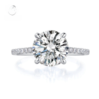 wholesale 925 Silver Metal MaterialNew Product 8mm Round Ring for Women Full Diamond Ring Micro-Set Cross-Border One-Click Dropshipping-R323 White Diamond No.7