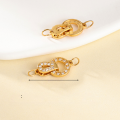 wholesale Metal Material: 925 Silver Gold Plated Zircon Pearl Necklace Clasp Connector Universal Clasp DIY Silver Jewelry Accessories-0-5