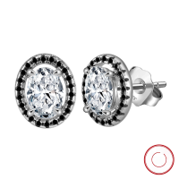 wholesale 925 Silver New Style Oval-Cut Flash Zircon Stud Earrings for Women, Versatile High-End Fashion Jewelry Wholesale-Platinum, approximately 2.43g>925 silver