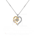 wholesale S925 Sterling Silver Two-Tone Plated 1 Carat Moissanite Heart Pendant Necklace, Cross-Border Hot-Selling Original Luxury Gift-0-1