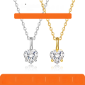 wholesale S925 Silver Heart-Shaped Moissanite Pendant Necklace for Women, TEMU Jewelry Source Factory-0-0