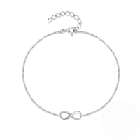 wholesale S925 Sterling Silver Bazi Eternal Chain Bracelet For Women, Korean Style, Hot-selling, Minimalist, Niche Design-Platinum 925 silver