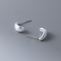 wholesale S925 Sterling Silver Brushed C-shaped Ear Studs, Minimalist and, Elegant and Women's Ear Jewelry M04599-0-3