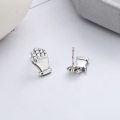 wholesale S925 Sterling Silver Creative Trendy Glove-Shaped Minimalist Cold Style Hip-Hop Punk Simple Stud Earrings-0-2