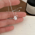 wholesale S925 Sterling Silver Bow Pearl Necklace, Small and Exquisite, Luxurious Fashion Temperament Collarbone Chain, Korean Version New-0-2