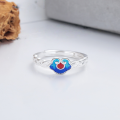 wholesale S925 Silver Yun Chao Xuan Fashion Minimalist Resin Enamel Peace Lock Ethnic Style Versatile Trendy Ring-0-1