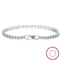 wholesale S925 Sterling Silver White Gold Diamond-Tennis Bracelet, Round Single Row Factory Direct-Minimum order of 30 pieces - width 2.5mm, length 16.5cm, weight 4.4g 925 silver
