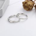 wholesale S925 Sterling Silver Korean-style Creative Twisted Textured Forever Romantic Couple Ring-0-2